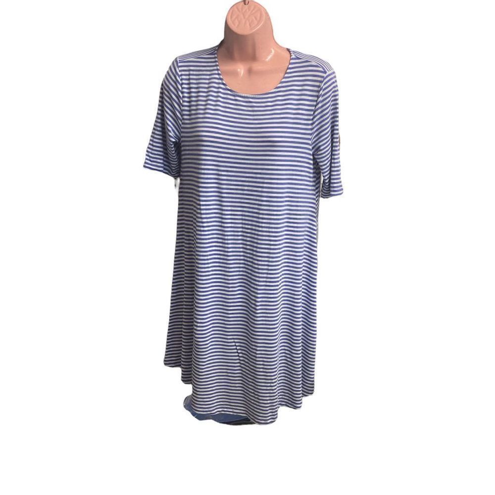 OLD‎ NAVY Women’s Blue & White striped Nautical shift  Dress Size Medium